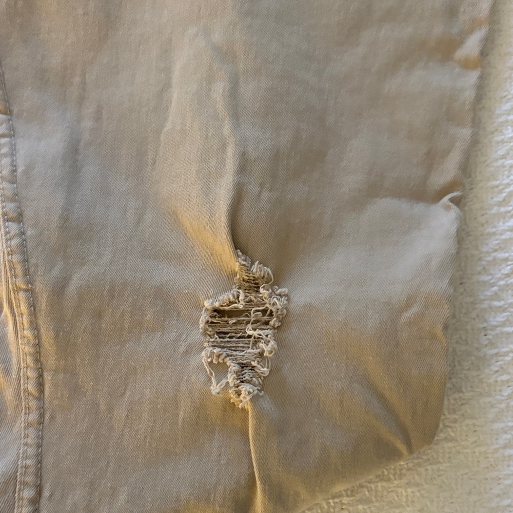 HUE Distressed Tan Leggings - Picture 2 of 6